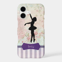 Ballerina Silhouette on Elegant Vintage Pattern