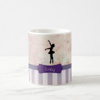 Ballerina Silhouette on Elegant Vintage Pattern
