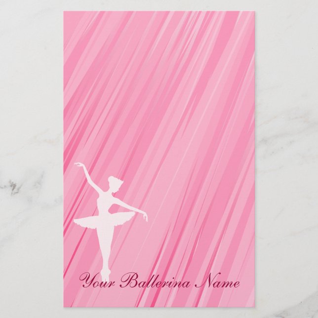 Ballerina Silhouette Stationary Paper (Front)