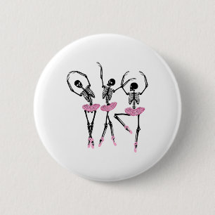 Ballerina Skeletons Dancing Halloween Ballerina Sk 2 Inch Round Button