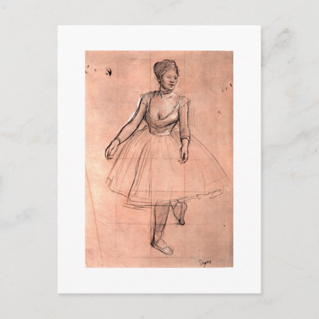 Ballerina sketch by Degas pretty ballet dancer art Postcard (Front)