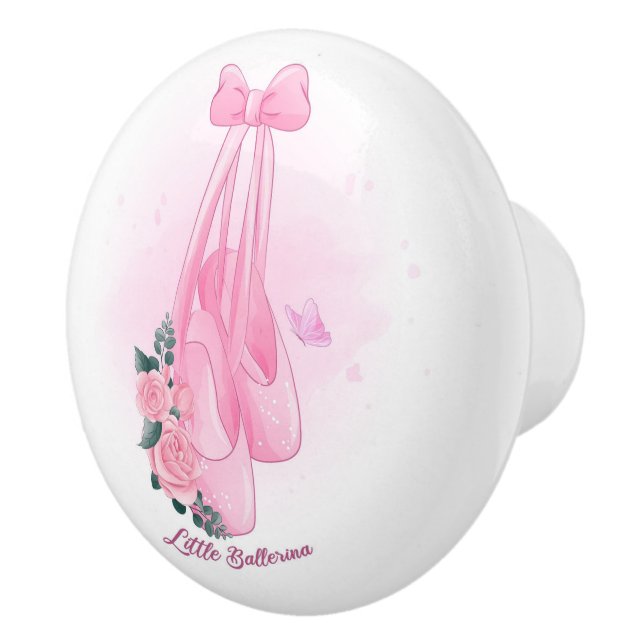 Ballerina Slippers and Roses Ceramic Knob (Right)