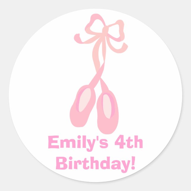 BALLERINA SLIPPERS BALLET Birthday custom Sticker (Front)