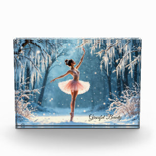 Ballerina snow dance winter beauty art photo block