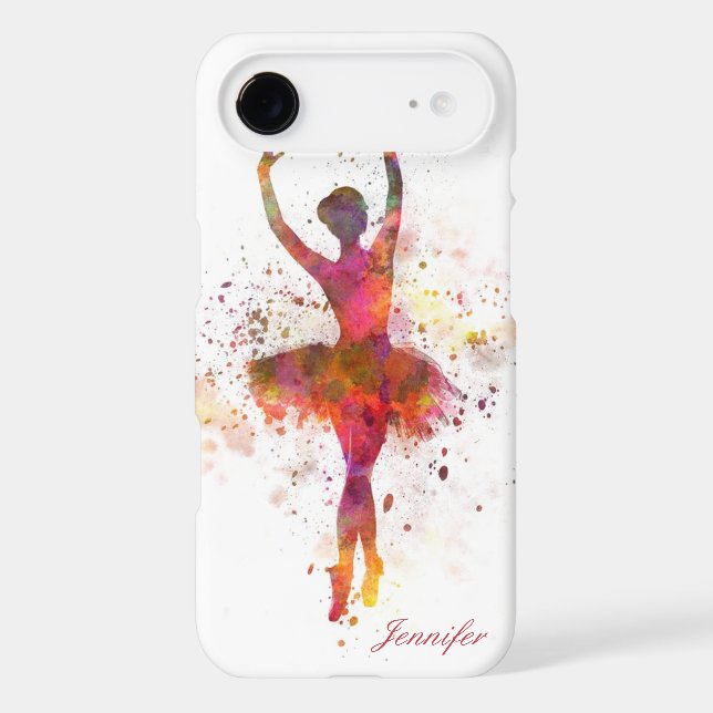 Ballerina Splatter Art Personalized Name | Ballet Case-Mate iPhone Case (Back)