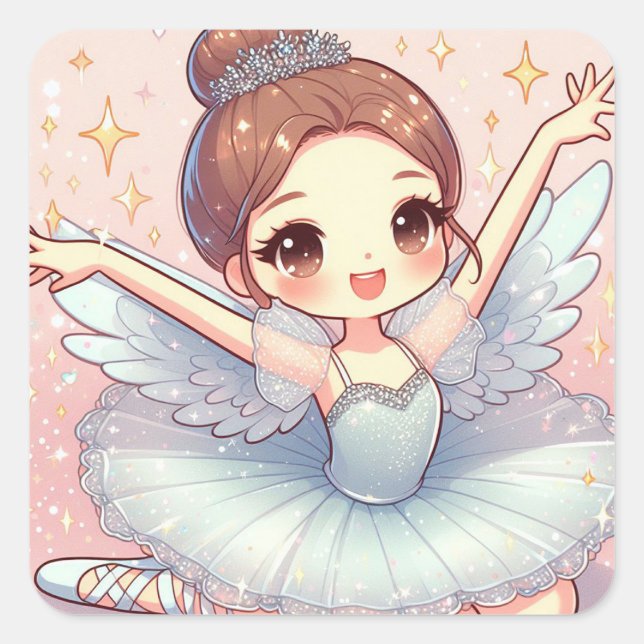 Ballerina  square sticker (Front)