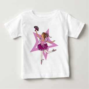 Ballerina star in when I grow up toddler pink tee