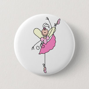 Ballerina Stick Figure Button