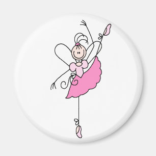 Ballerina Stick Figure Cinq aimants
