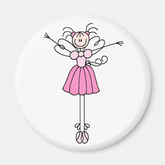 Ballerina Stick Figure Deux Magnet (Devant)