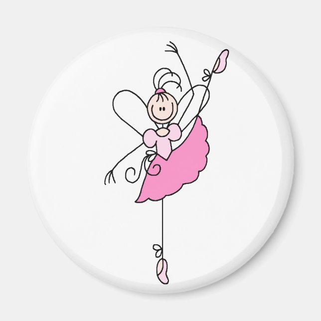 Ballerina Stick Figure Five Magnet (Front)
