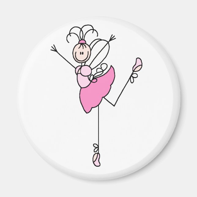 Ballerina Stick Figure Trois Magnet (Devant)