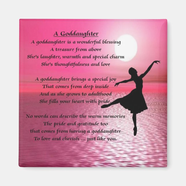 Ballerina Sunset  Goddaughter Poem Magnet (Front)
