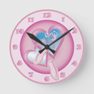 Ballerina Sweetheart Round Clock