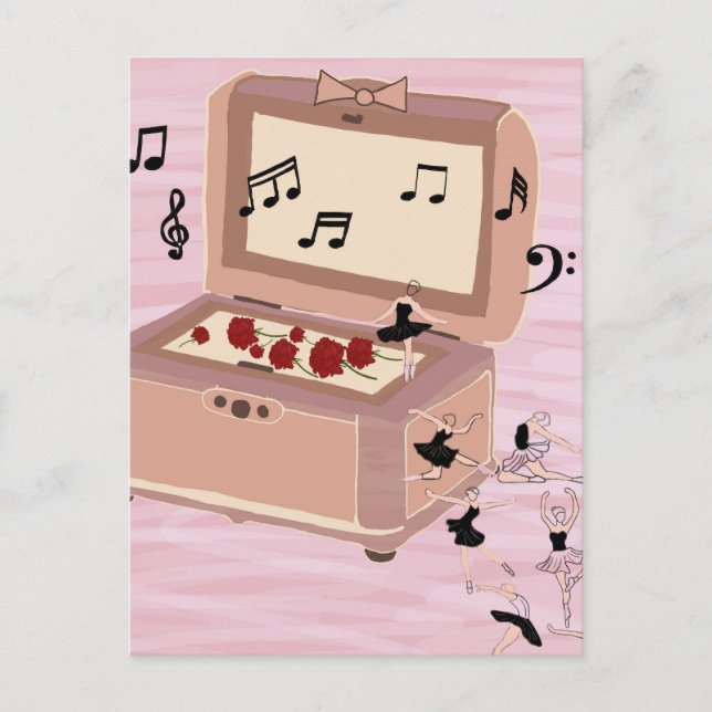 Ballerina Symphony in a Box - Ballerina Art Postcard (Front)