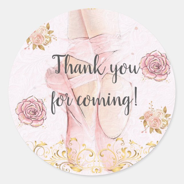 Ballerina Thank you  Classic Round Sticker (Front)
