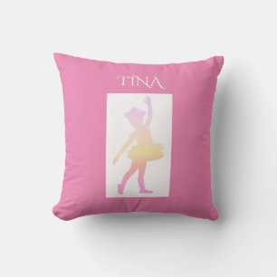 Ballerina throw pillow. Personalized name. Throw Pillow
