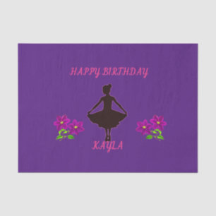 Ballerina tissue paper with personalized name.