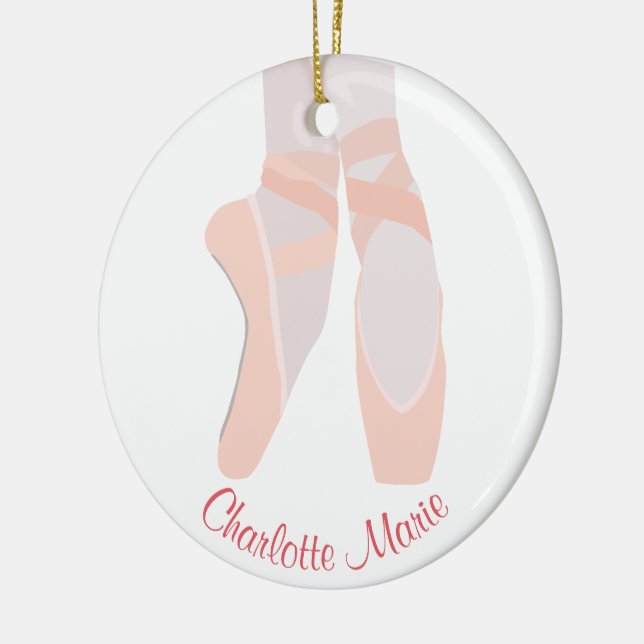 Ballerina Toe Shoes Personalized Ceramic Ornament (Left)