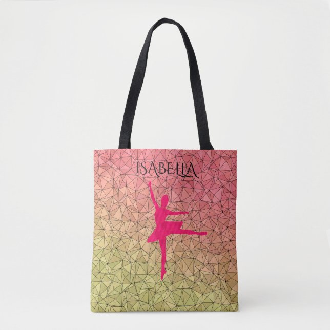 Ballerina tote bag with personalized name. (Front)