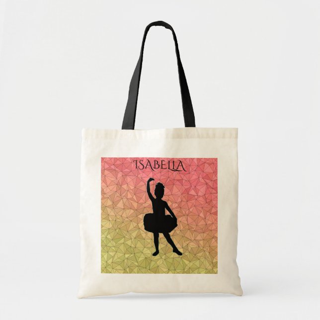 Ballerina tote with personalized name. (Front)