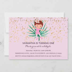 Ballerina Tropical Sparkle Invitation