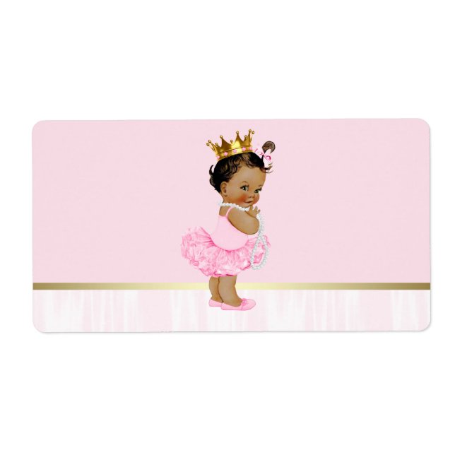 Ballerina Tutu Baby shower ethnique Bouteille d'ea (Devant)