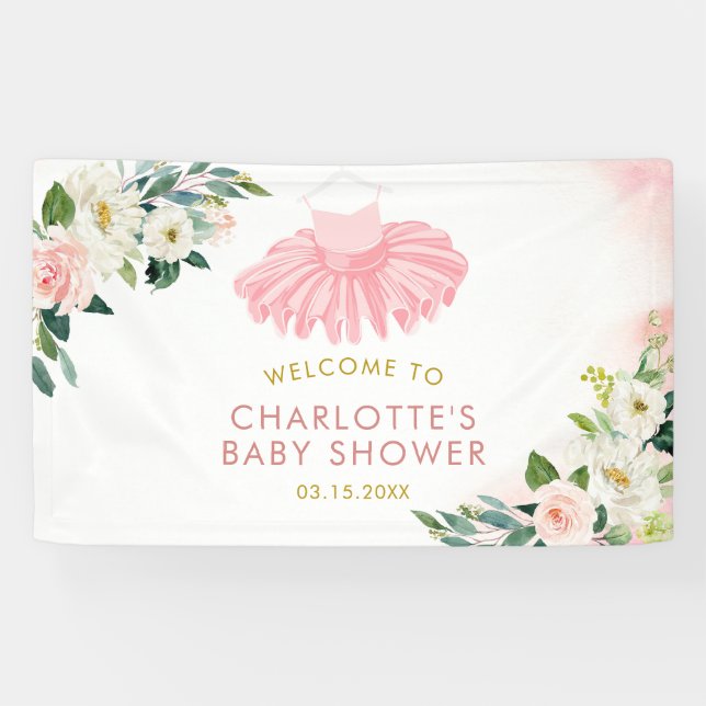 Ballerina Tutu Baby shower Grande bannière (Horizontal)