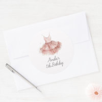 Ballerina Tutu Cute Ballet Pink Script Birthday