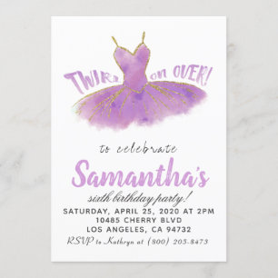 Ballerina TuTu Invitation d'anniversaire