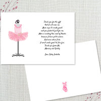 Ballerina Tutu thank you note with poem