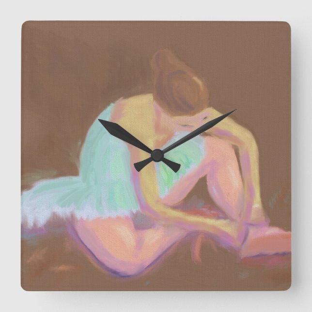 Ballerina Tying her Shoes. Clock (Front)