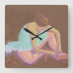 Ballerina Tying her Shoes. Clock