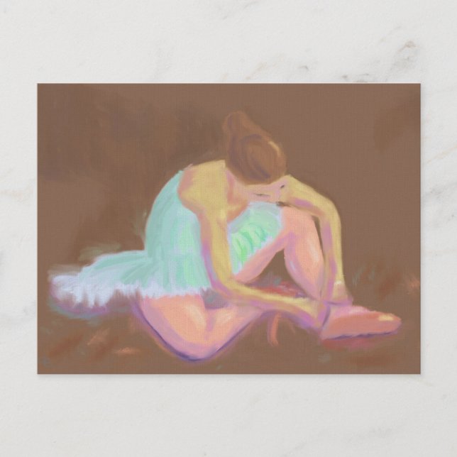 Ballerina Tying her Shoes, Postcard (Front)