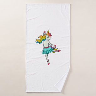 Ballerina Unicorn Dancing Ballet Dancer Tutu Dress Bath Towel