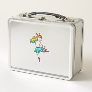 Ballerina Unicorn Dancing Ballet Dancer Tutu Dress Metal Lunch Box