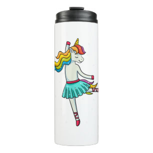 Ballerina Unicorn Dancing Ballet Dancer Tutu Dress Thermal Tumbler