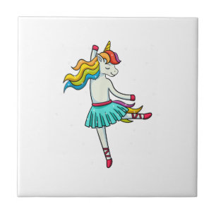 Ballerina Unicorn Dancing Ballet Dancer Tutu Dress Tile