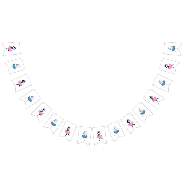 Ballerina unicorns bunting flags (All)