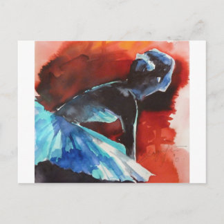 ballerina waiting postcard
