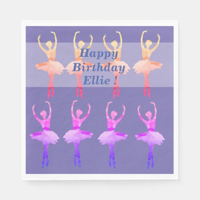 Ballerina Watercolor Art  Napkin (Front)