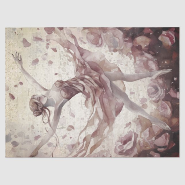 Ballerina Watercolor Decoupage Tissue Paper (Front)