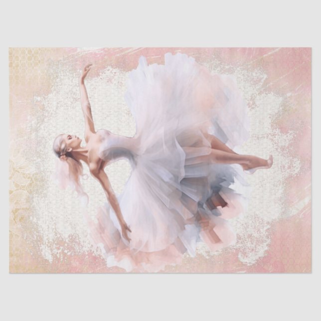 Ballerina Watercolor Decoupage Tissue Paper (Front)