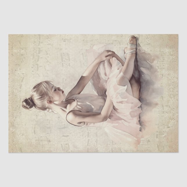 Ballerina Watercolor Tissue Paper (Front)
