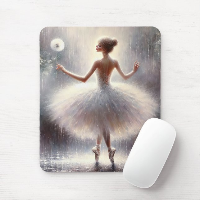 Ballerina With A Dandelion Mouse Pad (With Mouse)