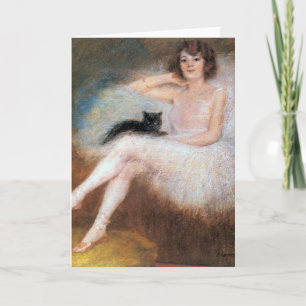 Ballerina with Black Cat, Pierre Carrier-Beleuse Card