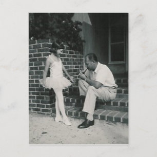 ballerina with father postcard