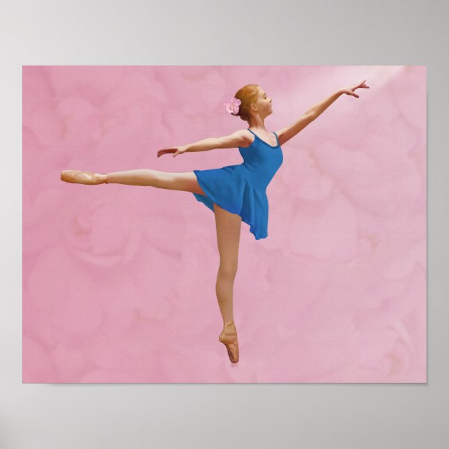 Ballerina with Rose in Arabesque Poster (Front)