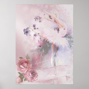 Ballerina with Roses and Violets Poster