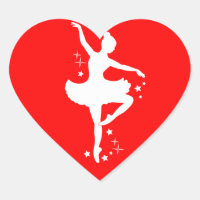 Ballerina with Stars in Silhouette in Heart